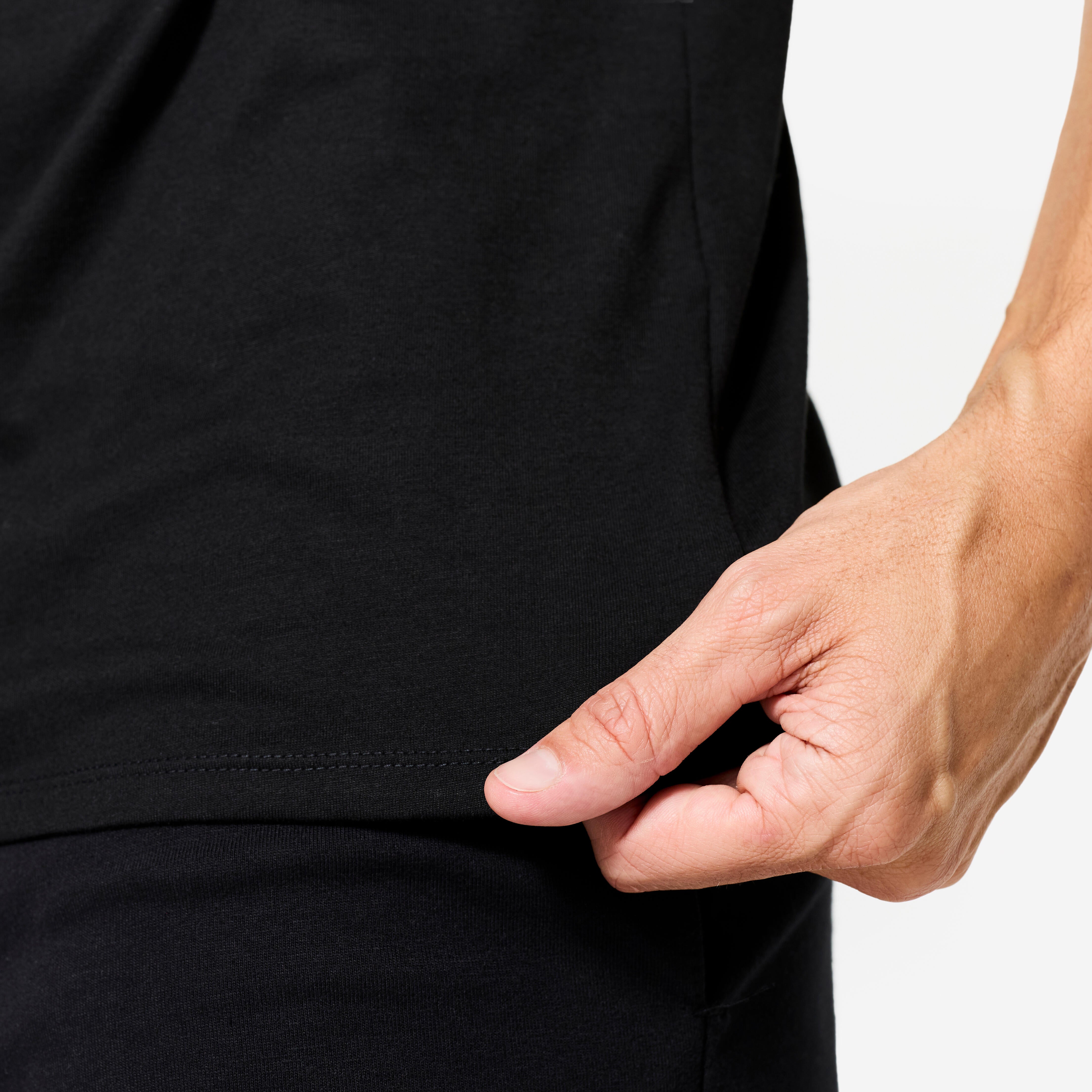 Men's Fitness Cotton T-Shirt Sportee 100 - Black