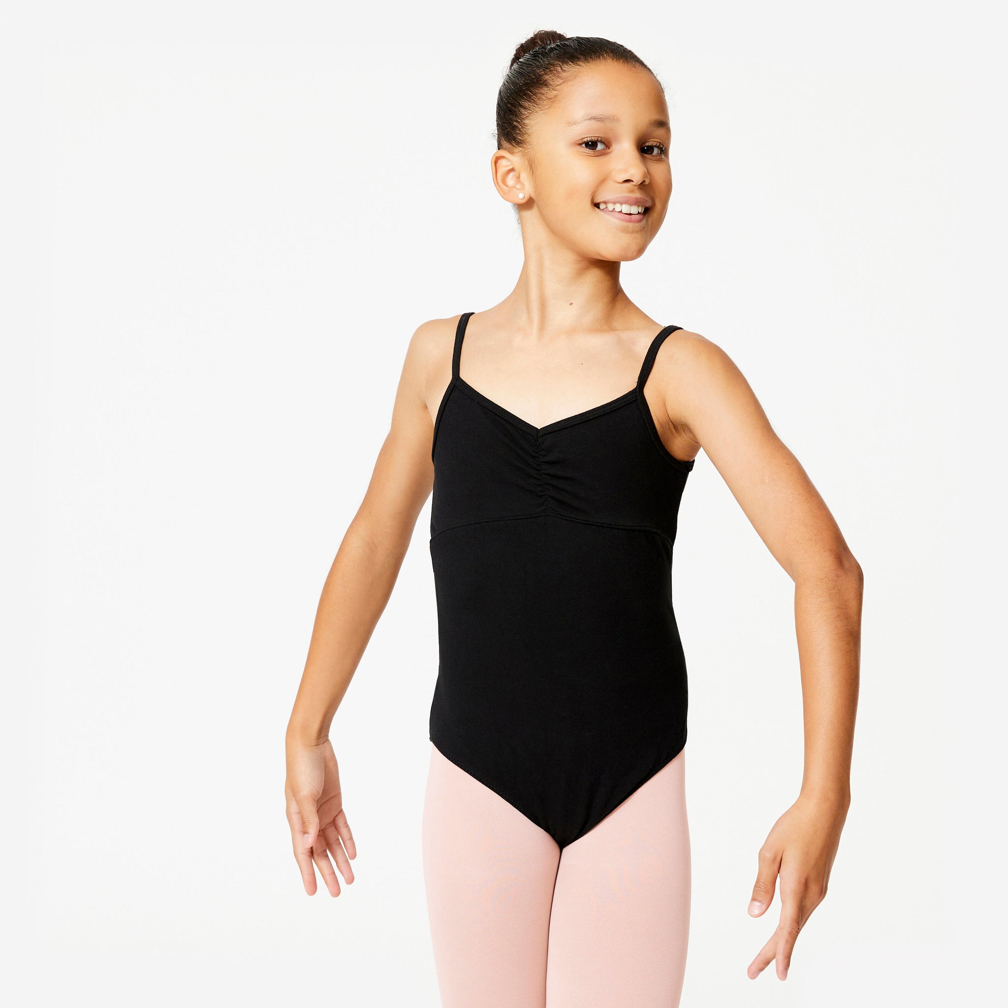 Girls' Ballet Camisole Leotard - Black
