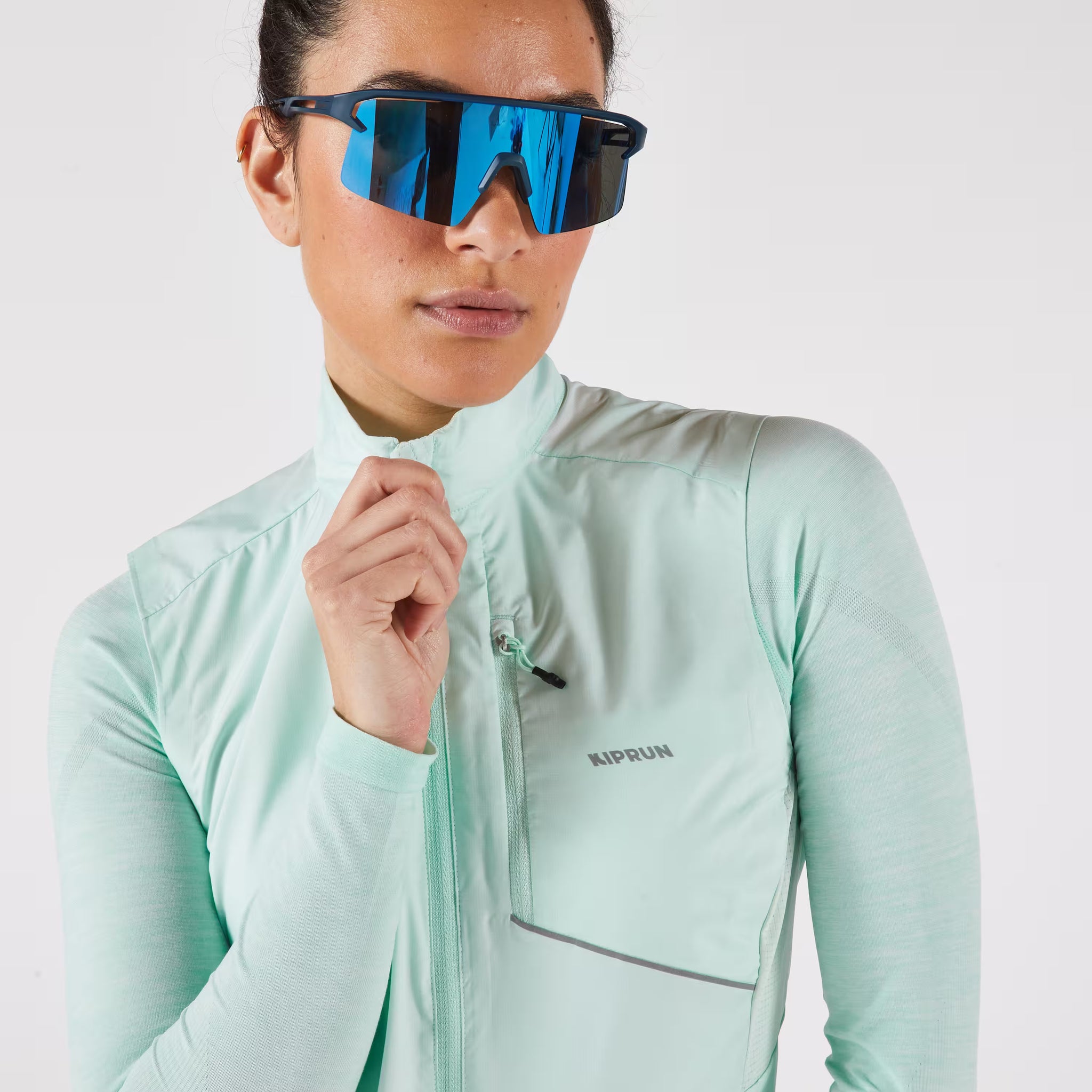 Wind 500 Women's Sleeveless Running Jacket - Light Green