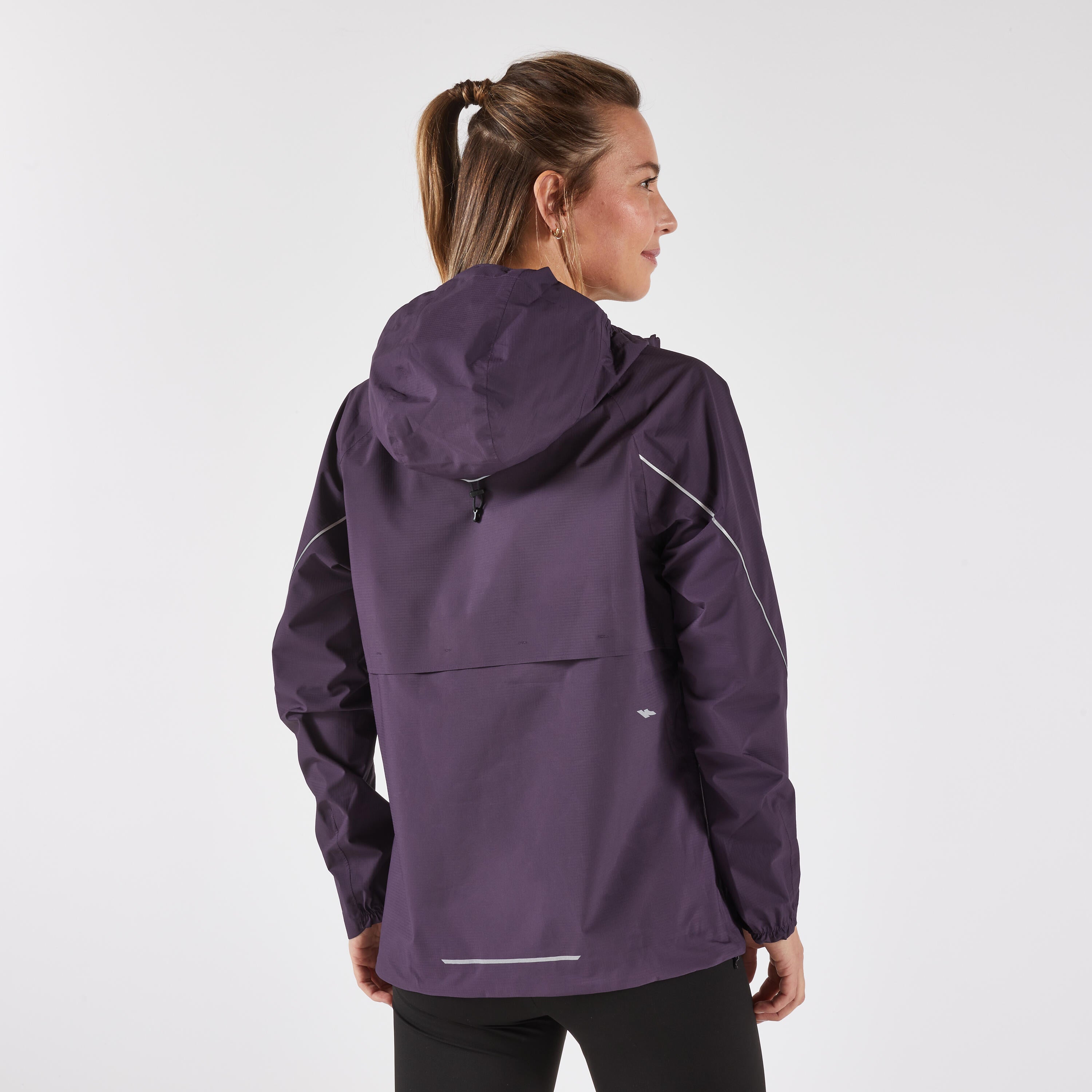 Women's Waterproof Breathable Trail Running Jacket KIPRUN Run500 - Dark Purple