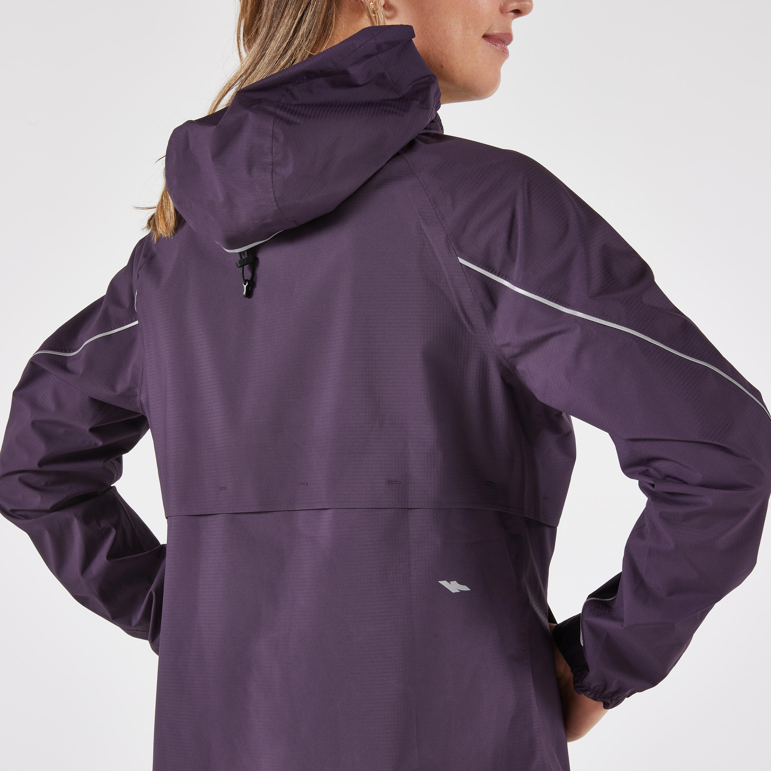Women's Waterproof Breathable Trail Running Jacket KIPRUN Run500 - Dark Purple