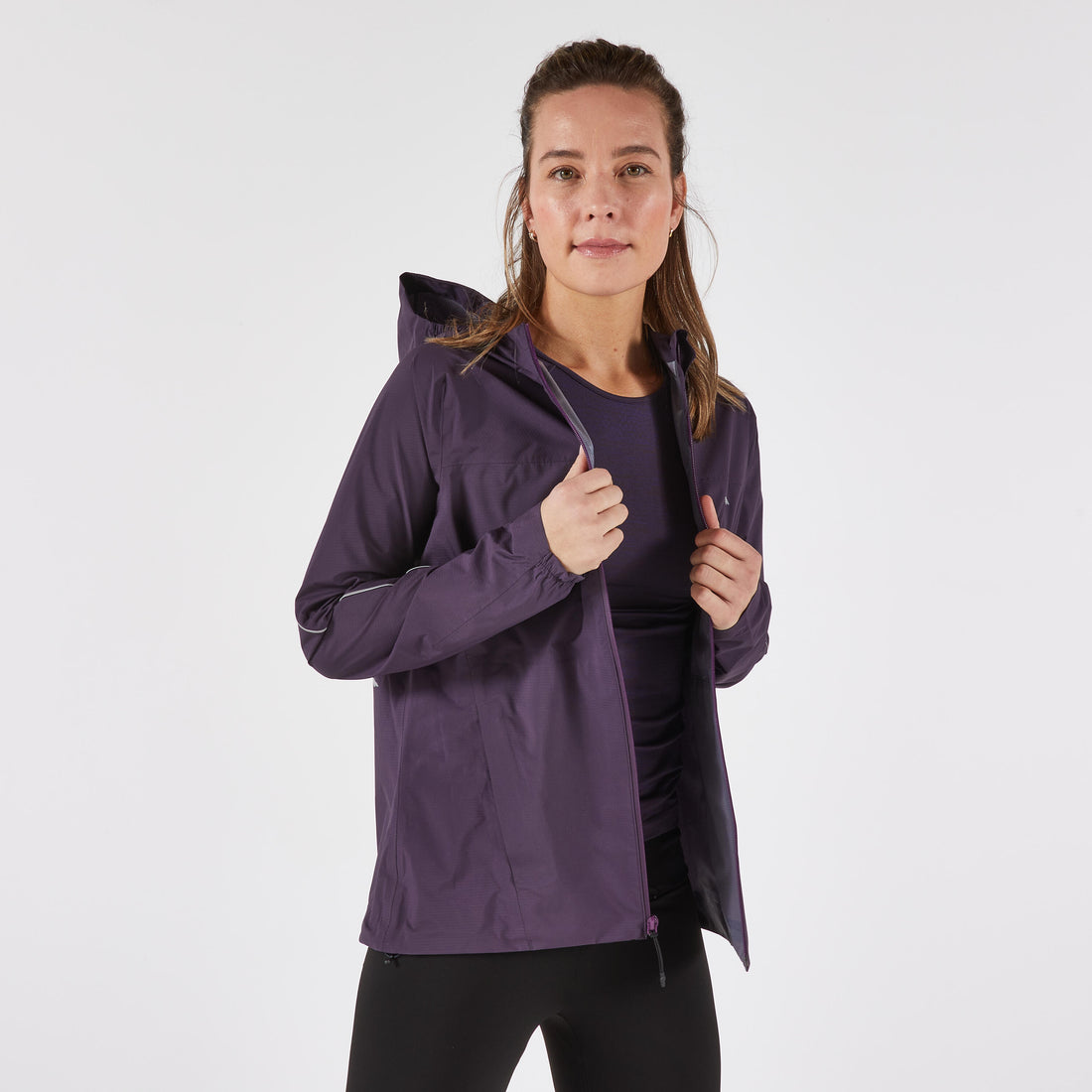 Women's Waterproof Breathable Trail Running Jacket KIPRUN Run500 - Dark Purple